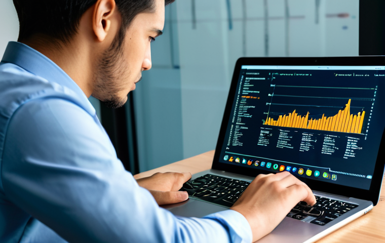 A professional individual, fully clothed in a modest business casual outfit, intently focused on a laptop screen displaying complex data visualizations and programming code within a brightly lit, modern co-working space. A tablet and an open notebook are neatly placed on the sleek desk beside them. The individual's expression conveys deep concentration and an analytical mindset, embodying digital literacy and a commitment to continuous learning. The scene highlights an environment of adaptability and innovation. Professional photography, high resolution, soft ambient lighting. safe for work, appropriate content, fully clothed, professional, perfect anatomy, correct proportions, natural pose, well-formed hands, proper finger count, natural body proportions.